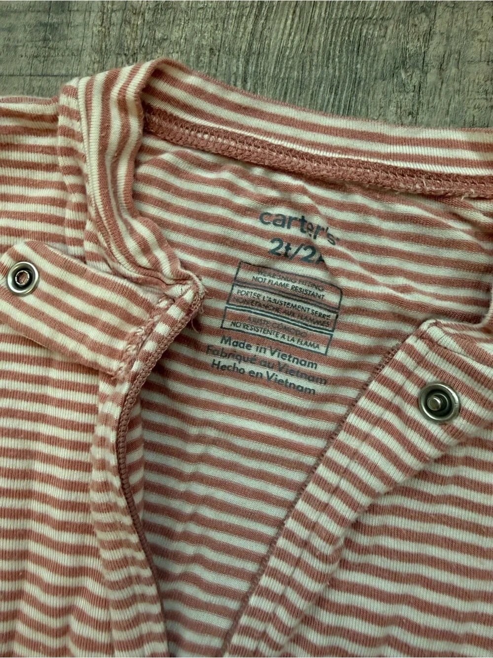 Pink and white candy stripe footed pajamas 2T - Carter’s